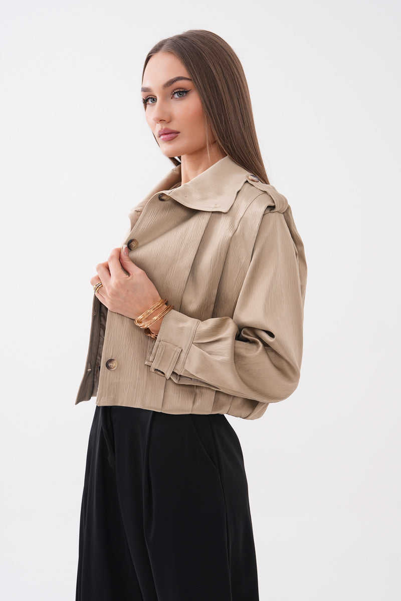 Taş Rengi Trençkot Ceket