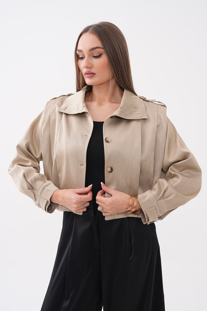 Taş Rengi Trençkot Ceket