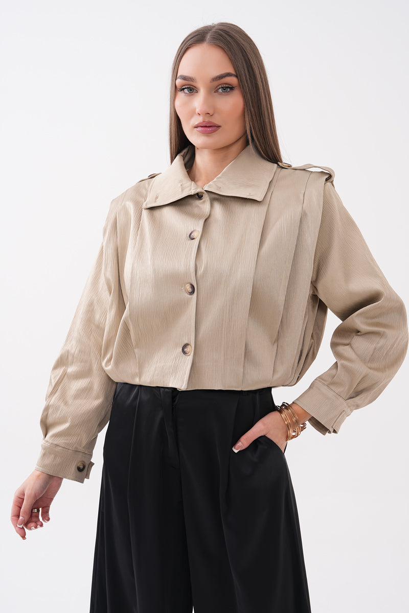 Taş Rengi Trençkot Ceket