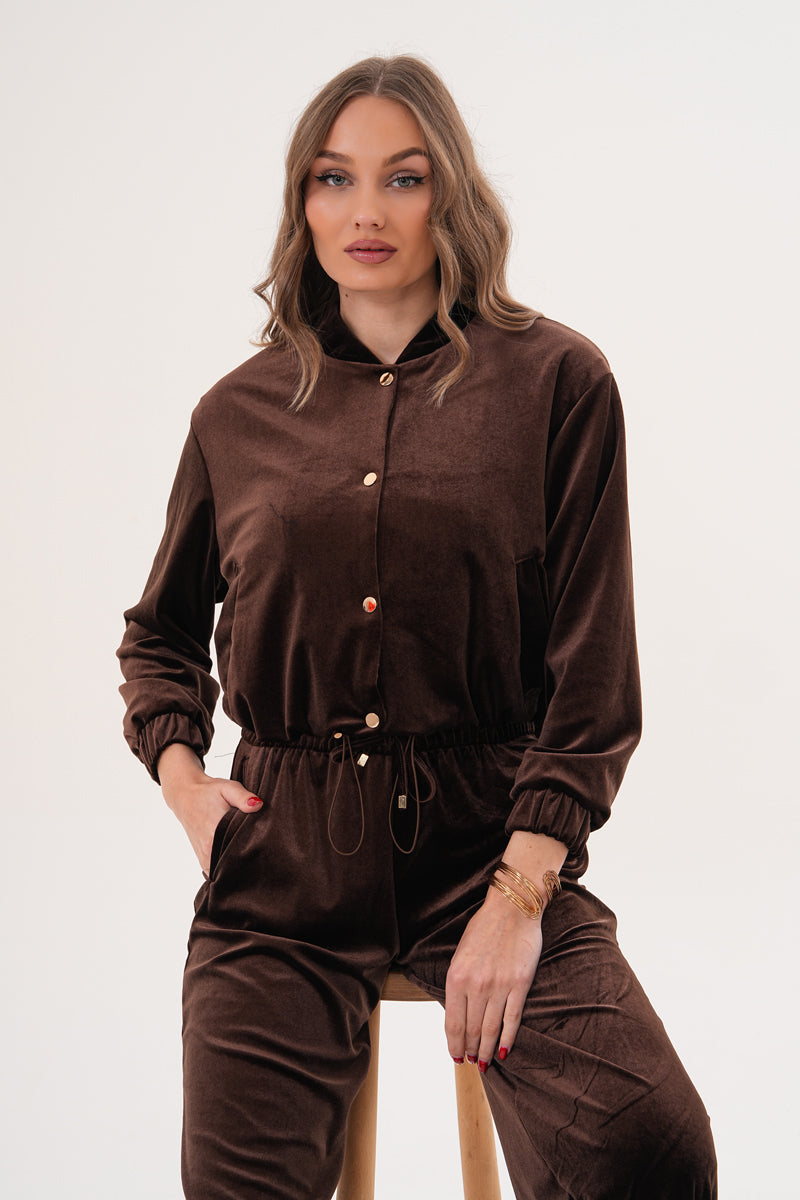 Kahverengi Kadife Ceket Pantolon İkili Takım