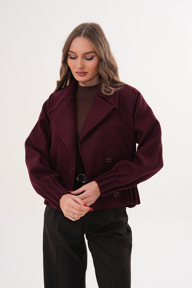 M.model Bordo Kisa Kaşe Kaban