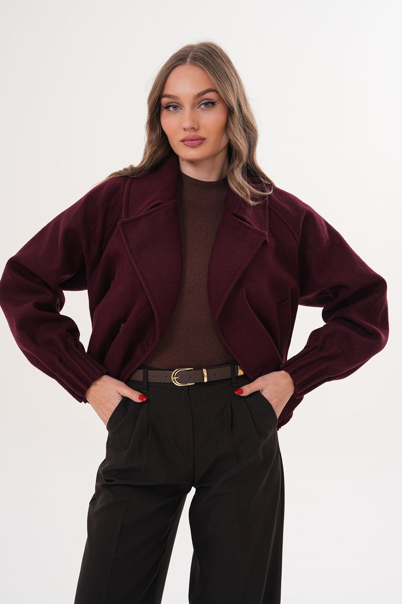 M.model Bordo Kisa Kaşe Kaban