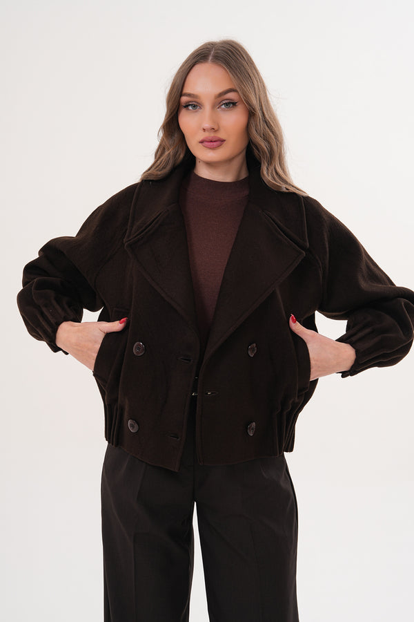 M.model Kahverengi Kisa Kaşe Kaban