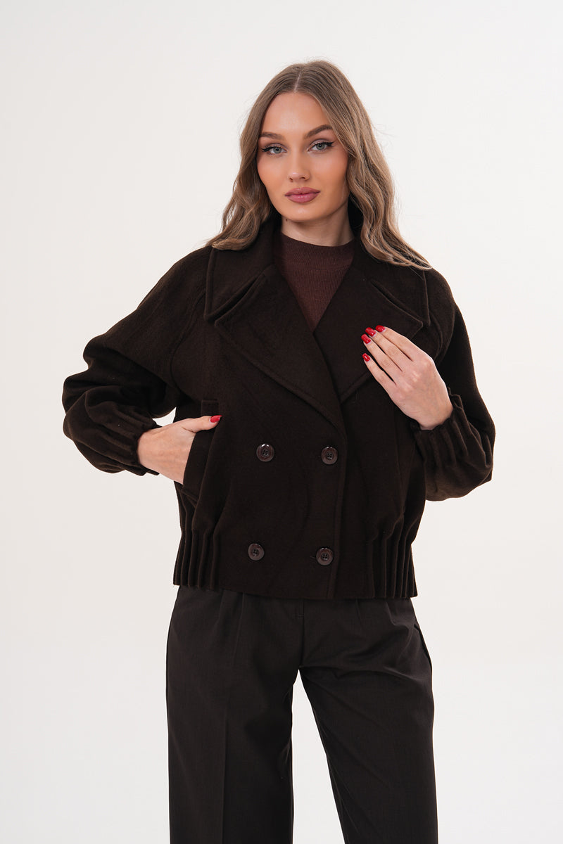 M.model Kahverengi Kisa Kaşe Kaban