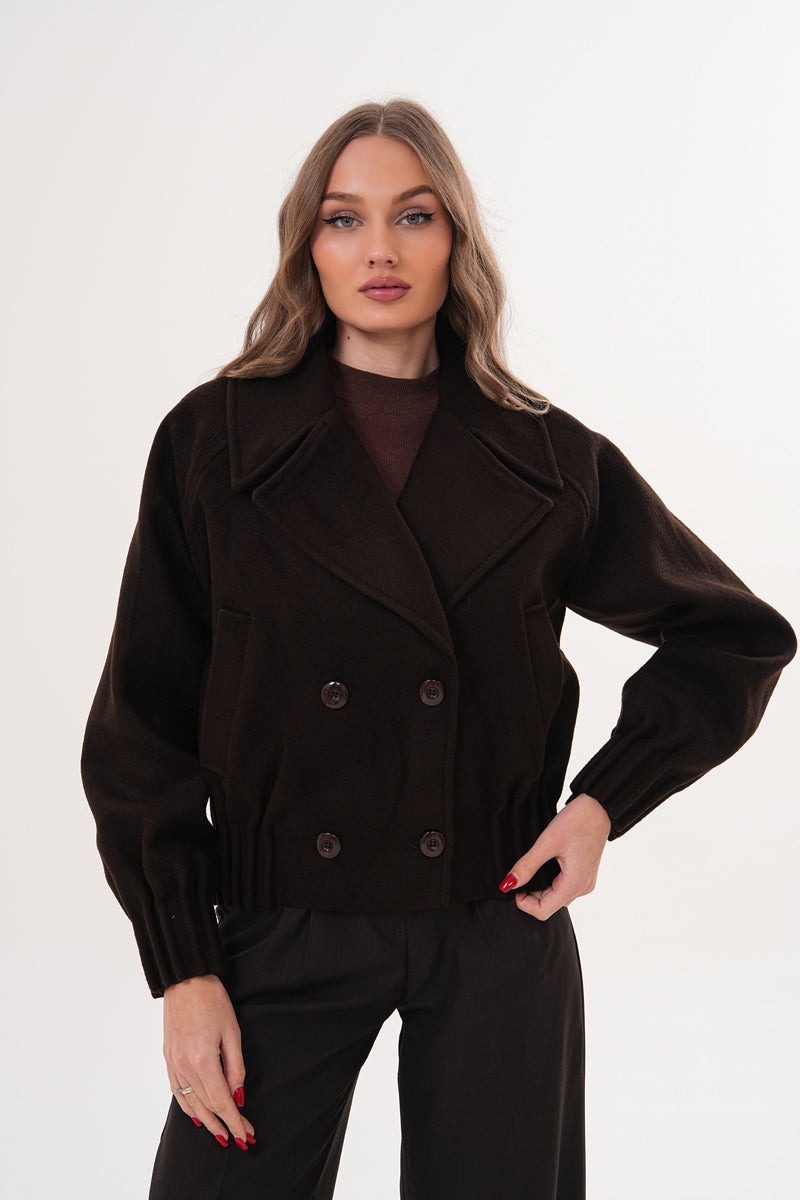 M.model Kahverengi Kisa Kaşe Kaban