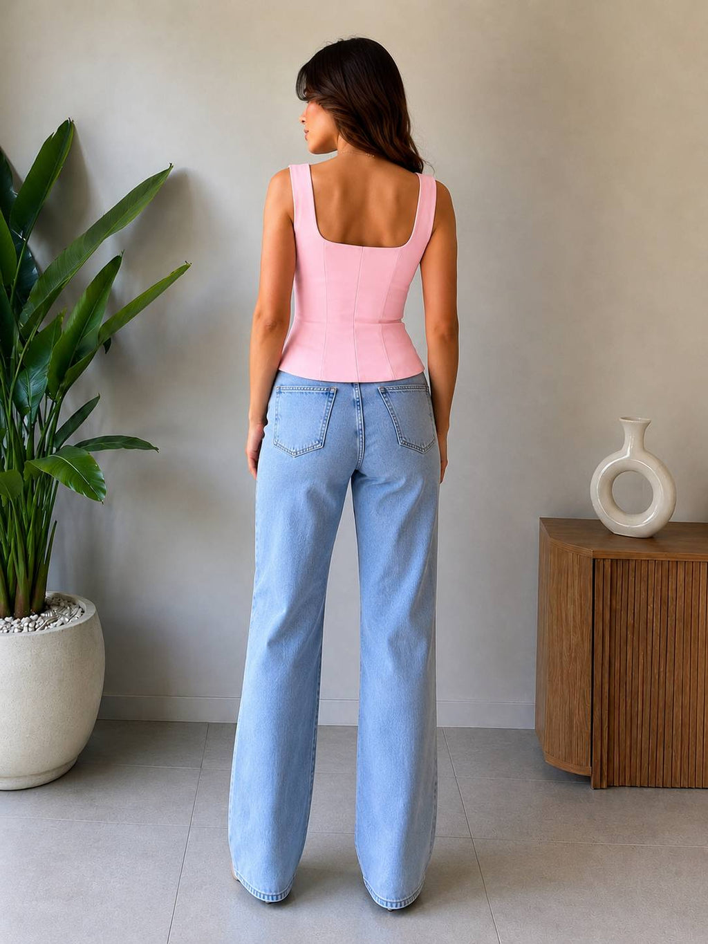 Pembe Bağcıklı Büstiyer