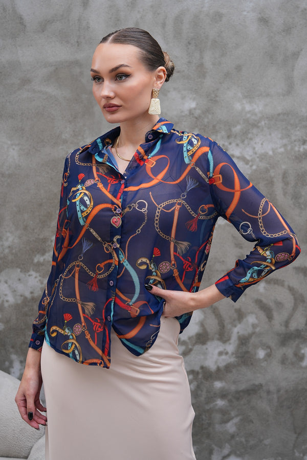 Şifon Desenli gömlek