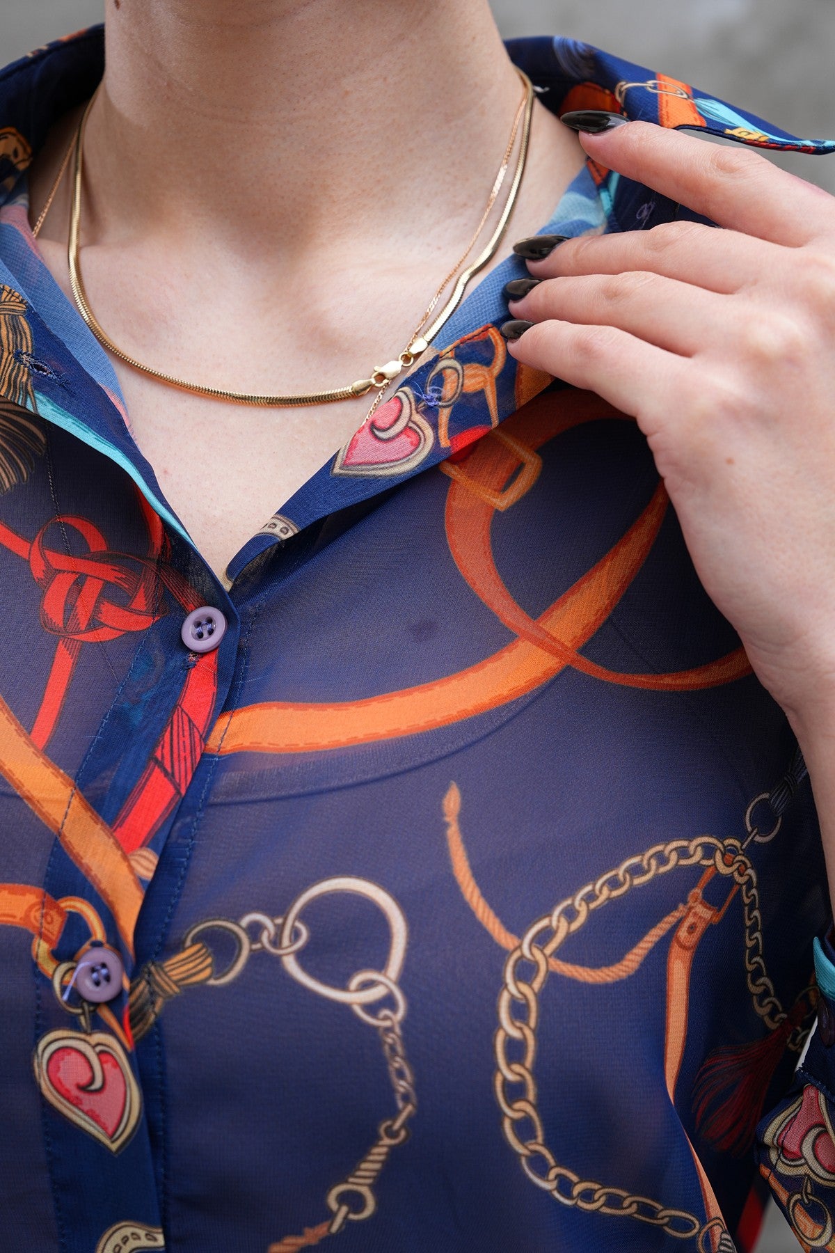 Şifon Desenli gömlek