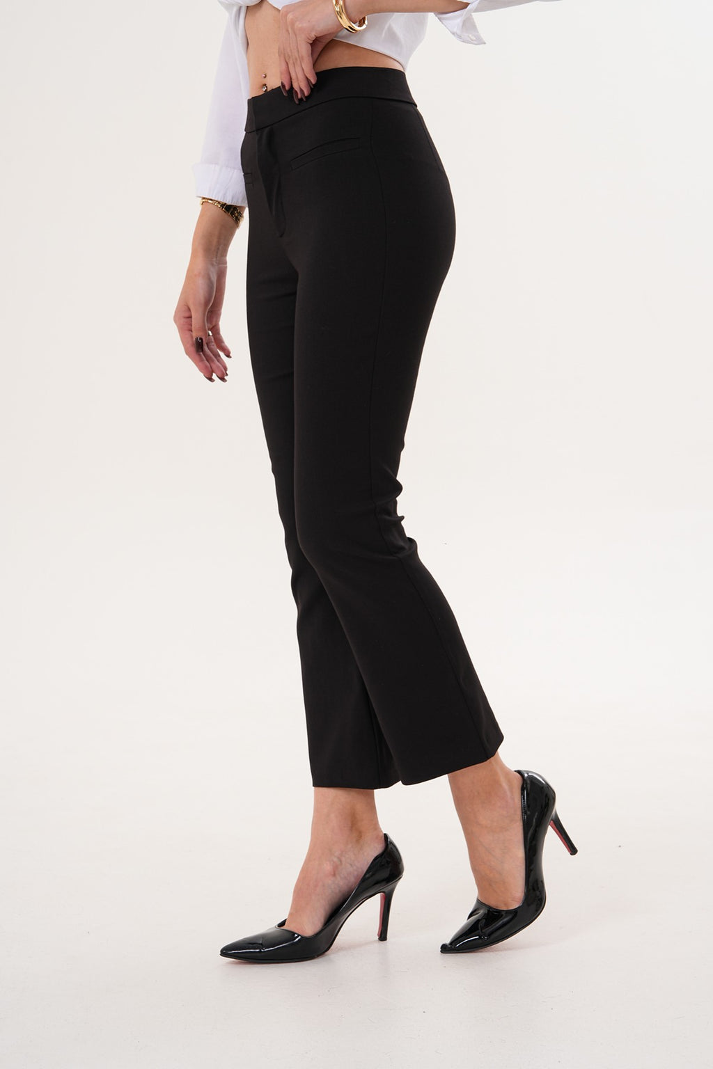 Siyah Crop Pantolon