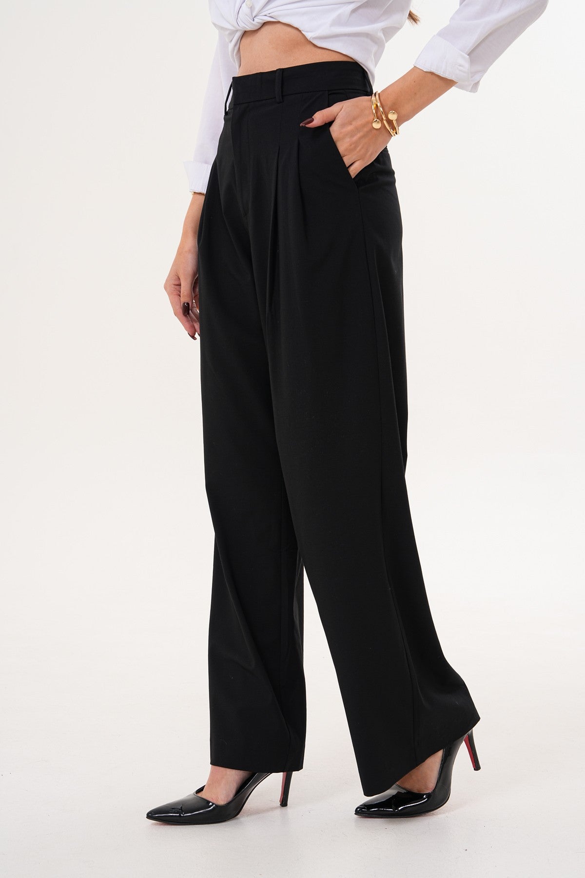 Siyah Palazzo Pantolon
