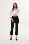 Siyah Crop Pantolon