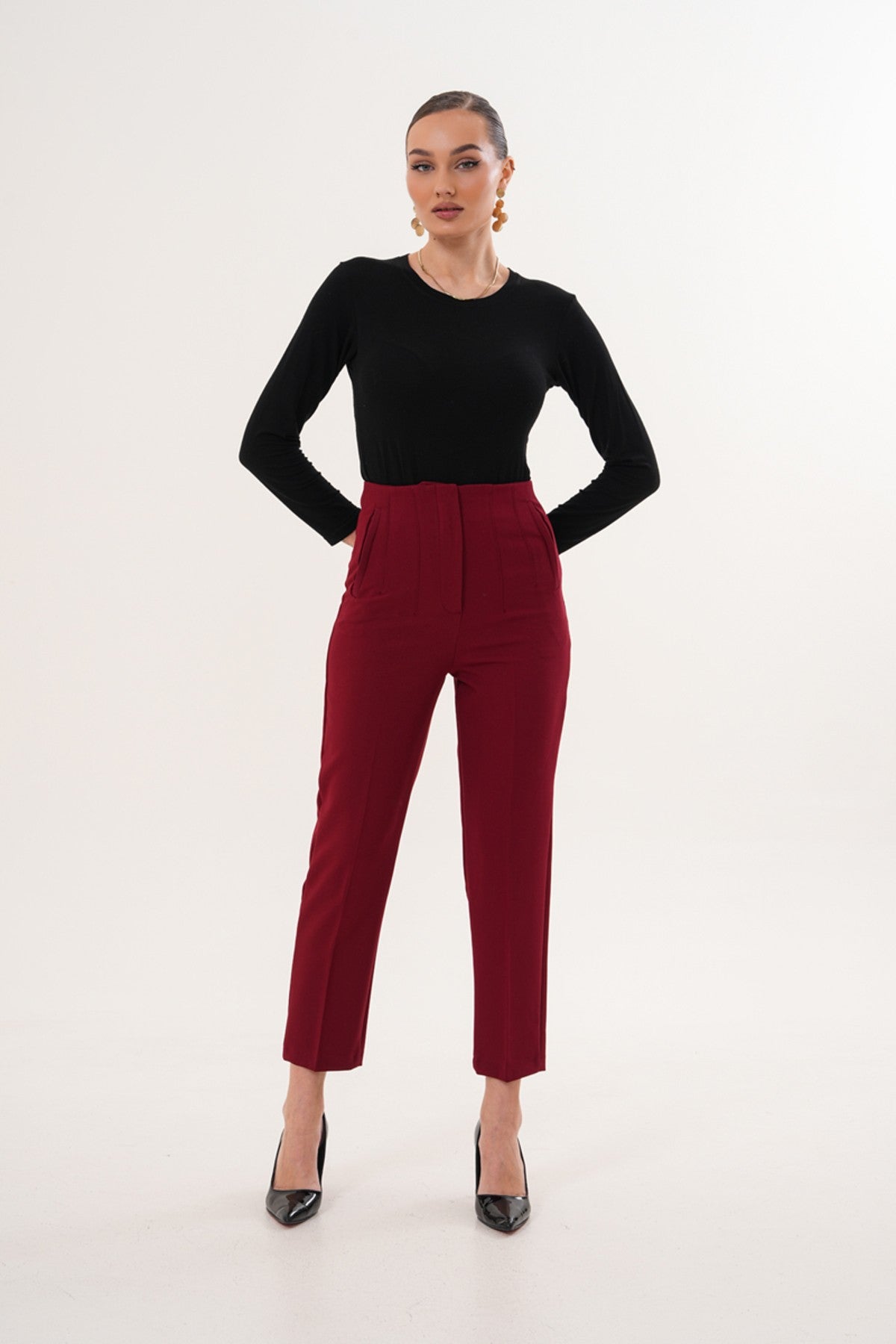 Bordo Havuç Pantolon