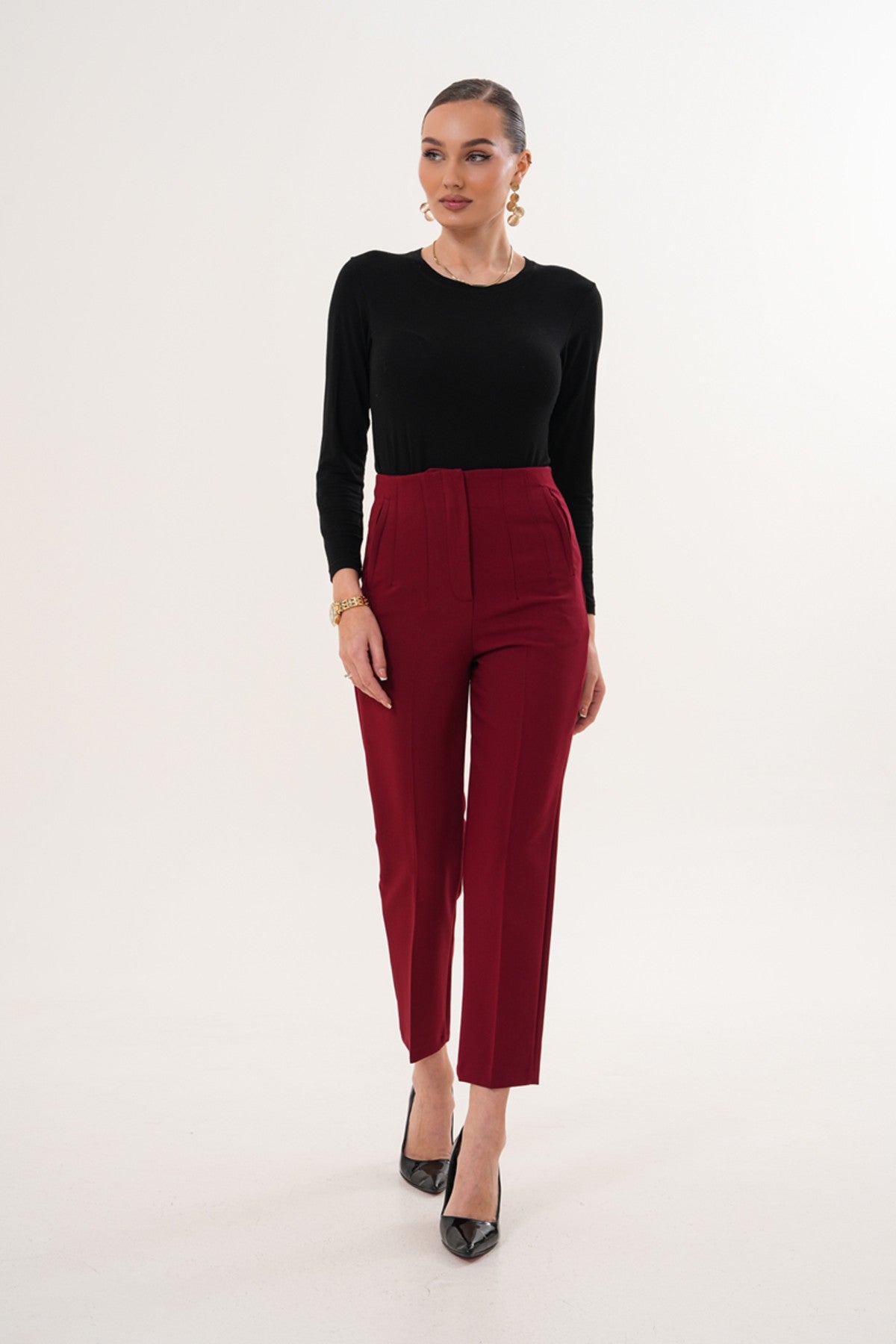 Bordo Havuç Pantolon